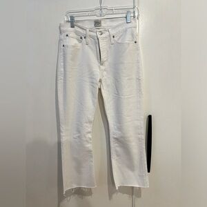 J. Crew Kick Cropped White Jeans